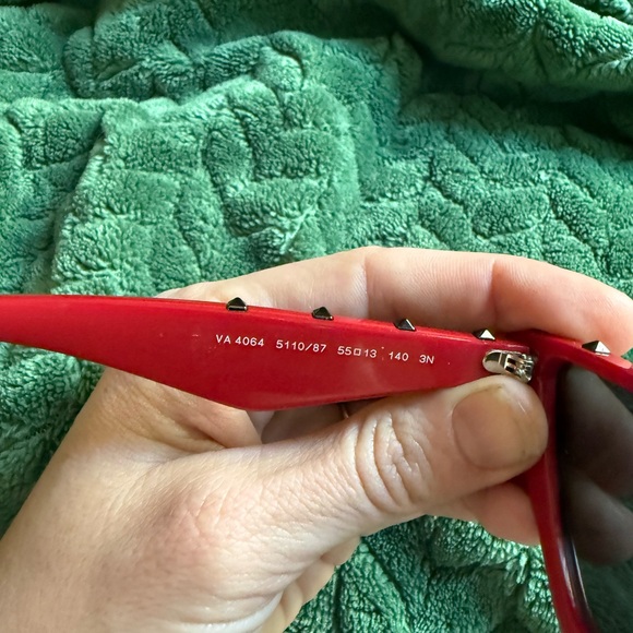 Valentino red rockstud cat eye sunglasses main image 6